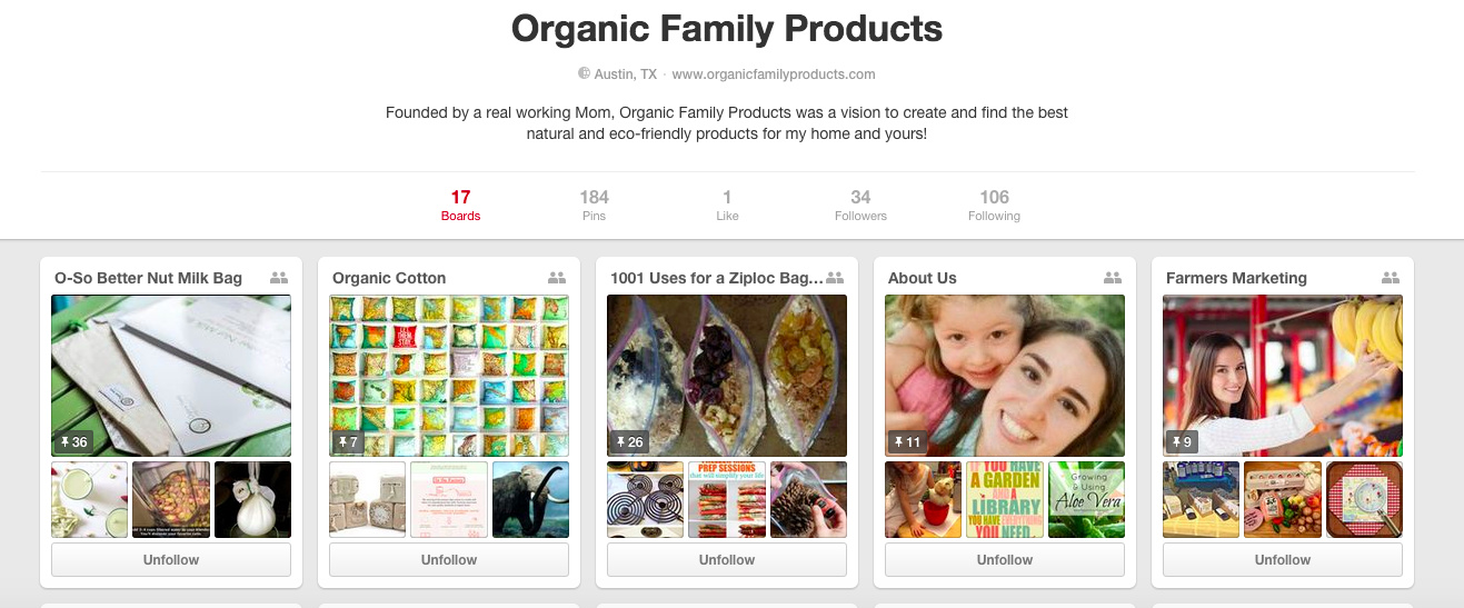 Organic Family Products on Pinterest